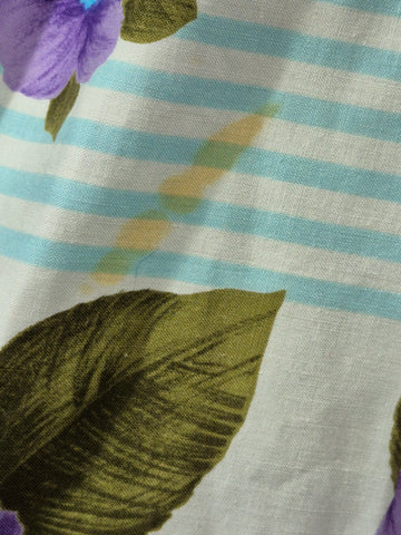 Vintage 50s Striped Floral Skirt - S