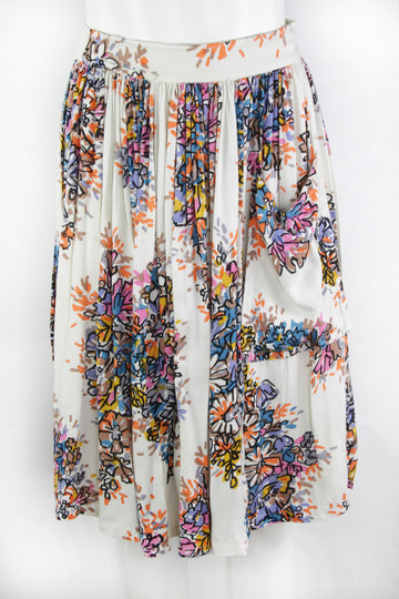 Vintage 50s One Pocket Rayon Skirt - S