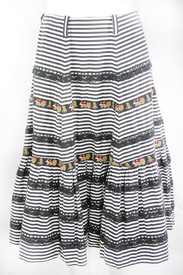 Vintage 50s Striped Skirt - S