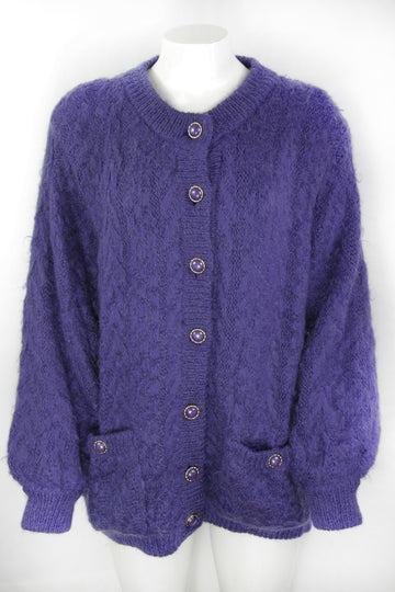 Vintage 80s Mohair Cardigan - L