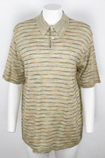 Vintage Italian knitted Polo Shirt - L