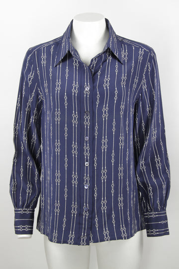 Vintage 70s Celine Silk Blouse Authenticity Tags Still Attached - S