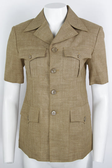 Vintage 70s Safari Suit Blouse - S