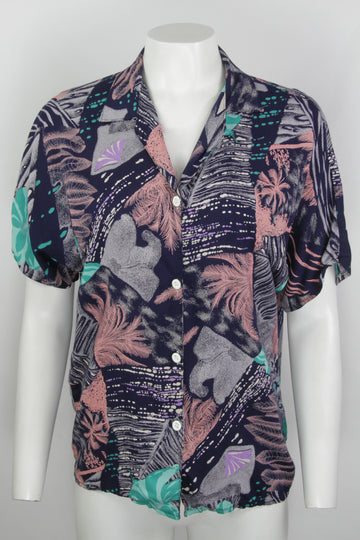 Vintage 90s Short Sleeve Blouse - M