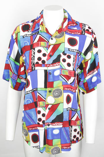 Vintage 90s Short Sleeve Blouse - M