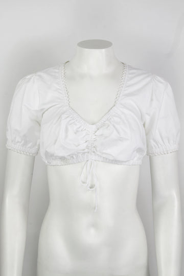 Vintage Lace Collar White Blouse - S