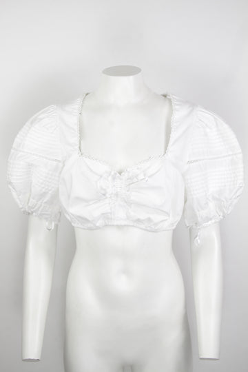 Vintage Puffed Sleeve Lace Blouse - S/M