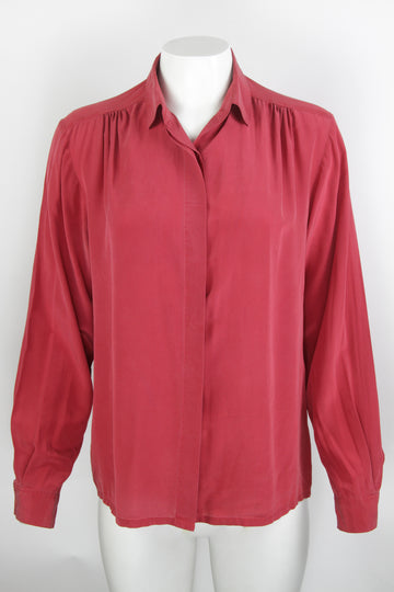 Vintage 90s Silk Blouse - M