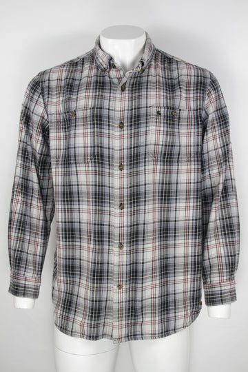 Vintage Carhartt Pale Grey and White Checked flannel shirt - XL