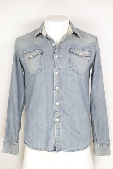 Vintage Levi's Standard Fit Pale Blue Button Denim Shirt - S