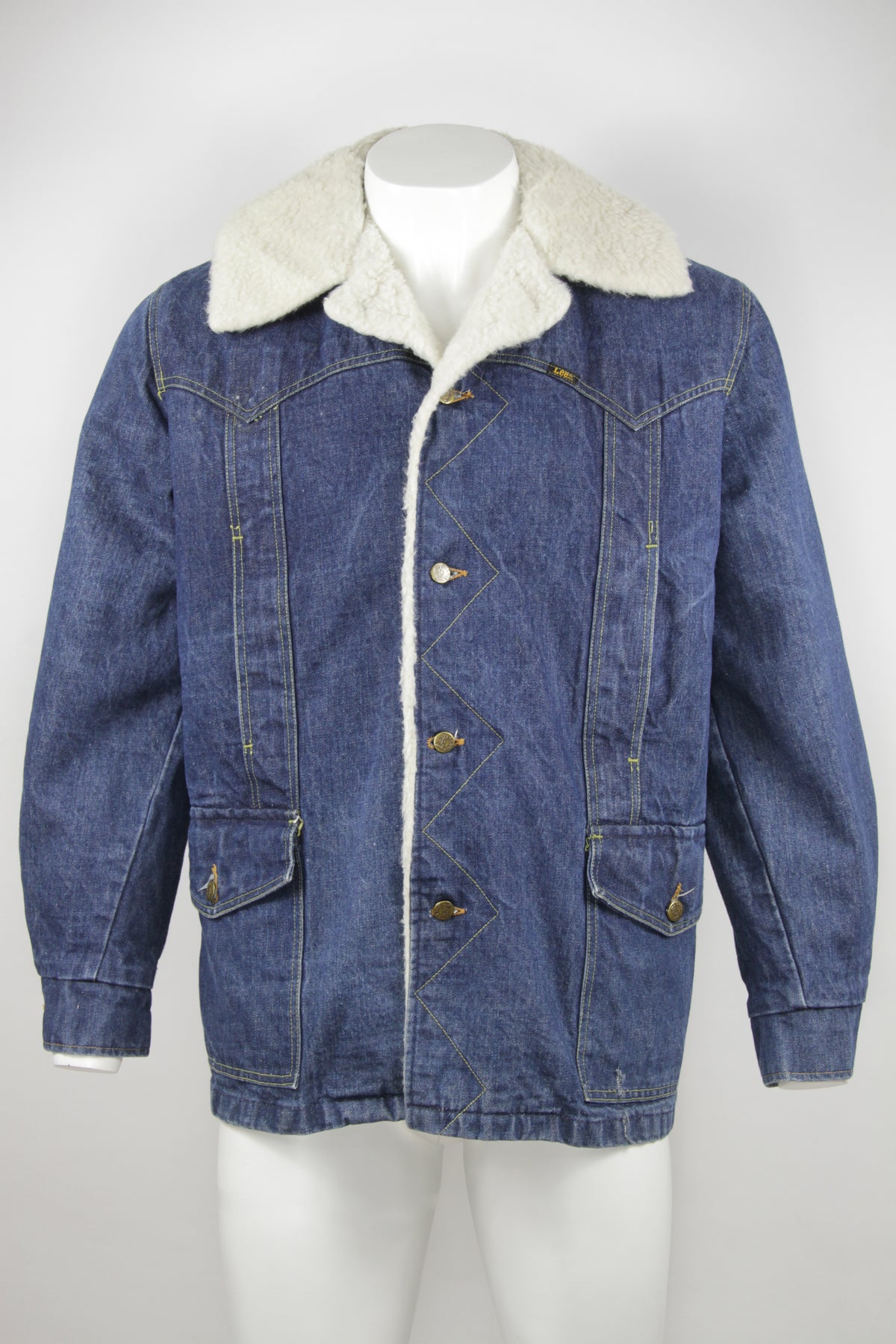 Vintage 70s Lee riders union made in usa trucker denim jacket size 36