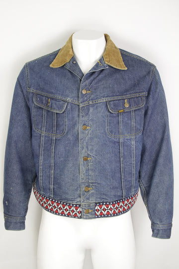 Vintage 70s Lee Storm Rider Wool Blanket Lined  101lj Denim Jacket - XL