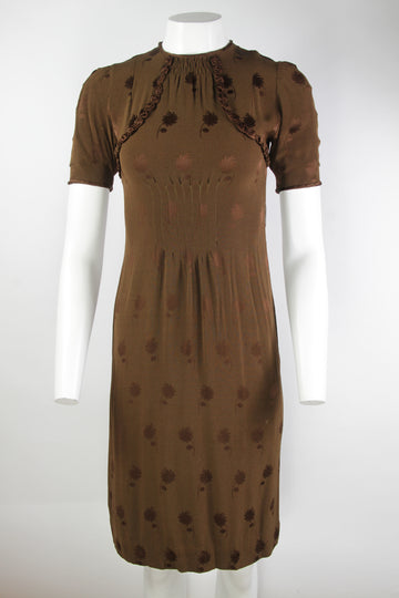 Vintage 1930/40s Flower Patterned Dress - S
