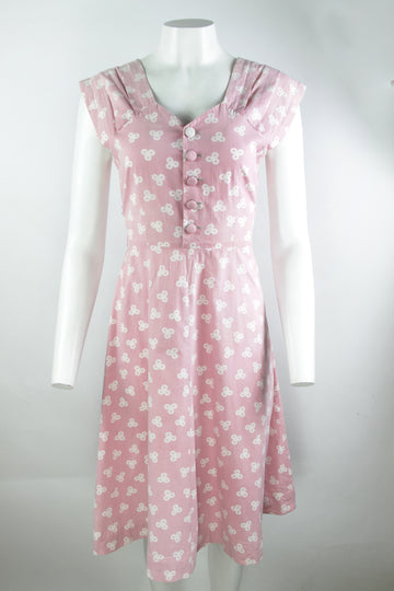 Vintage 1950s Powder Pink Dress - S