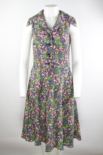 Vintage 70s Flower Print Dress - M