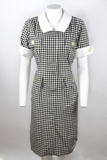 Vintage Nina Ricci 90s checked dress -M