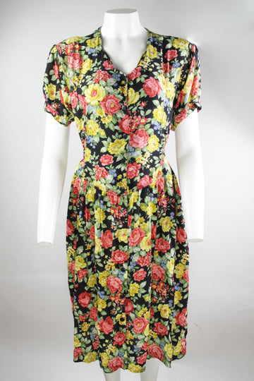 Vintage 90s Flower Dress - M