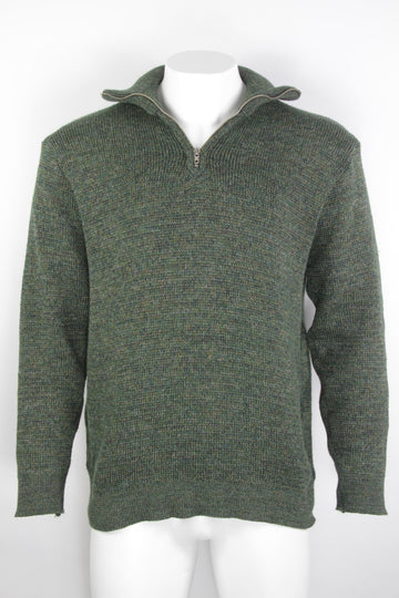 Vintage Chunky Knitted Quarter Zip Grunge Sweater - XL