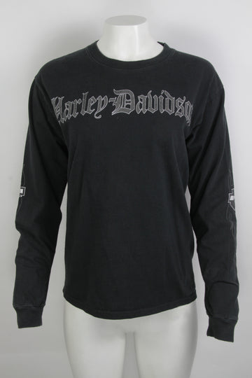 Vintage Y2k Reflective Y2k Harley Davidson Long Sleeve T-Shirt- S