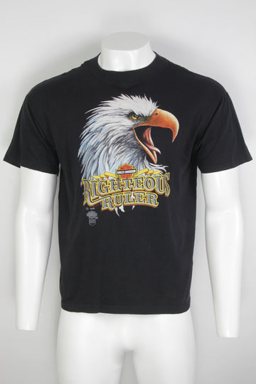 Vintage Single Stitch Harley Davidson 'Righteous Ruler' T-shirt - L