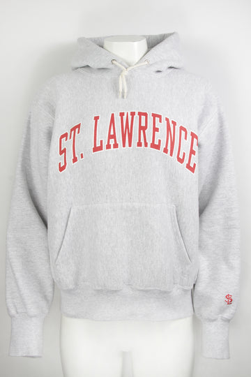 Vintage Grey Saint Lawrence Thick College University Hoodie - S