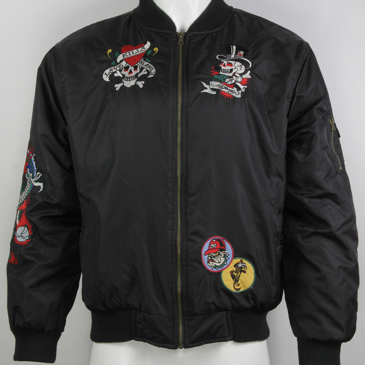 エドハーディ　ma-1 Obsolete Habit | Ed Hardy MA-1 Bomber Jacket On a MA1 Bomber
