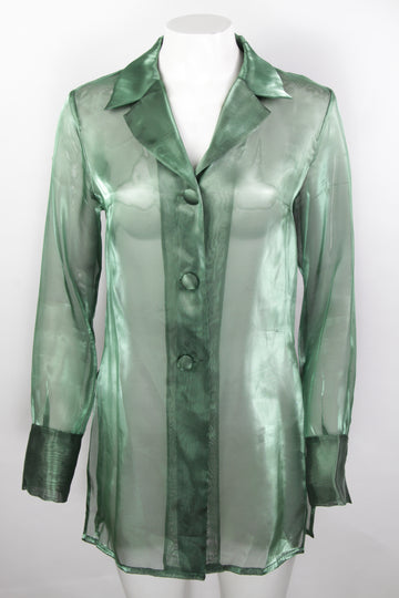 Vintage Y2k Green Sheer Jacket - S