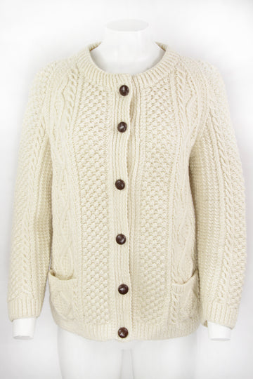 Vintage Aaran Cable Knitted Cardigan - S/M