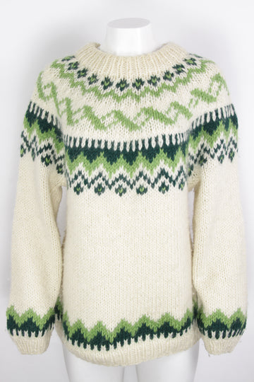 Vintage Icelandic Chunky Knit Sweater -  L