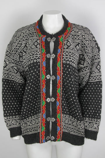 Vintage Norwegian Clasp Cardigan - L