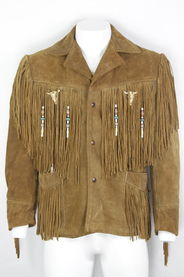 Vintage Schott Western Cowboy Fringed Suede Jacket - L