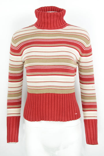 Vintage Y2K Striped Esprit Polo Neck Sweater -S