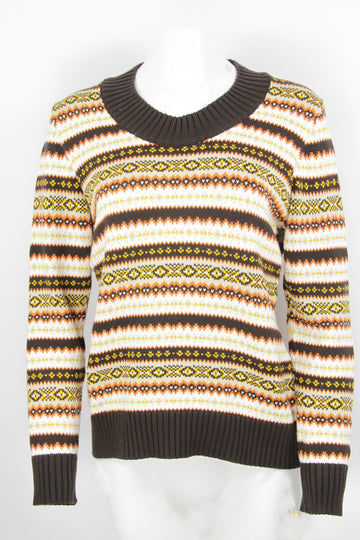 Vintage Y2K Fairisle Pattern Knit Sweater - M