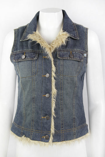 Vintage Y2k Sleeveless Denim jacket - S