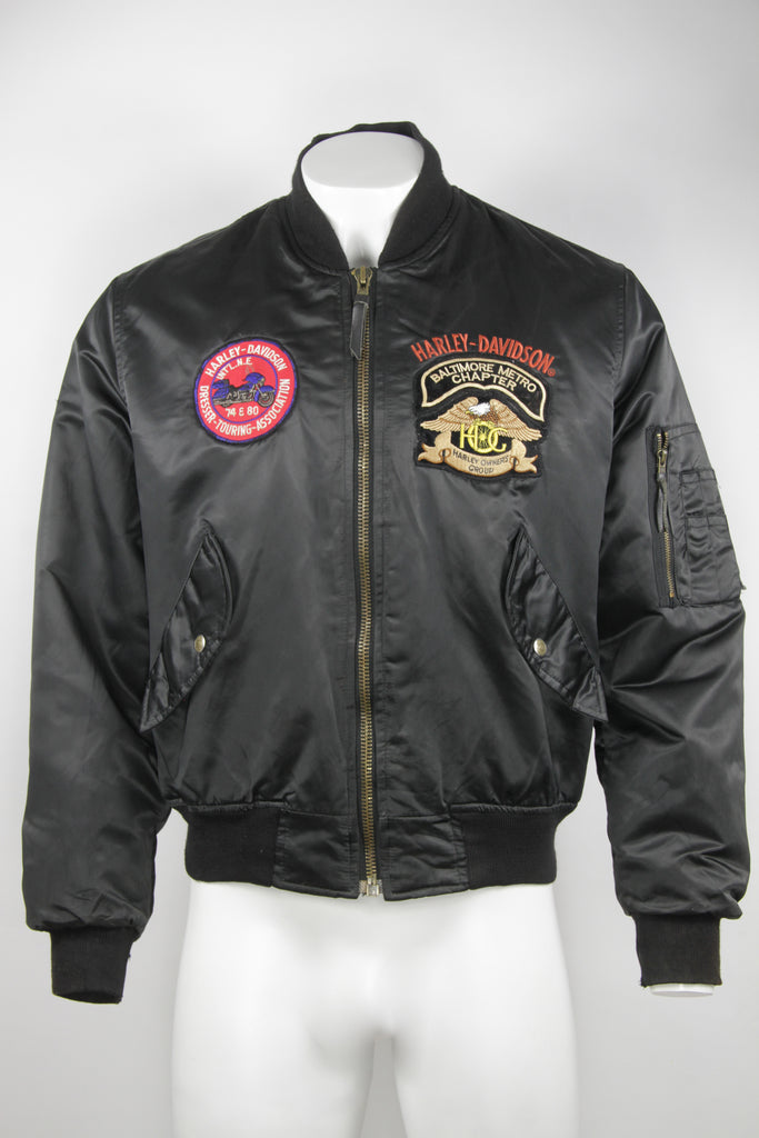 Vintage Harley Davidson Ma-1 Bomber Jacket - L — Pop Boutique Online