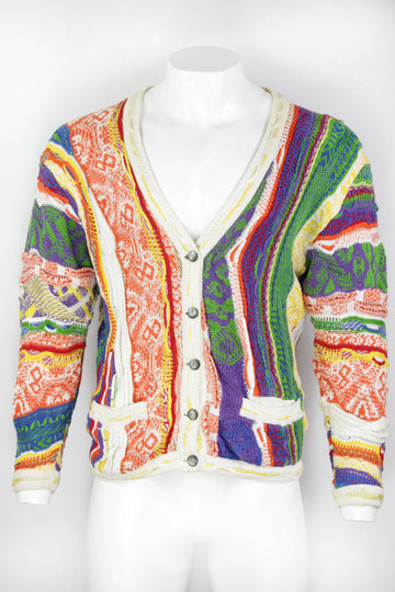 Vintage Coogi Textural Knitted Cardigan - M