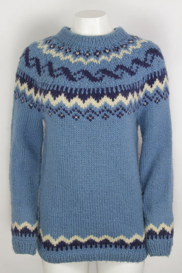 Vintage Icelandic Chunky Knitted Sweater - M