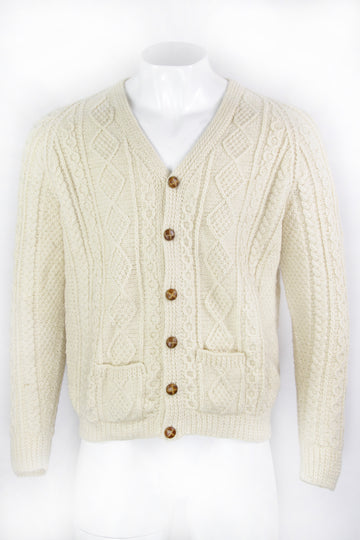 Vintage Aaran Style Irish Knitted Cardigan - L