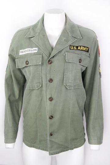 Vintage Early 60s OG 107 Field Shirt with 63rd Infantry Patch - S