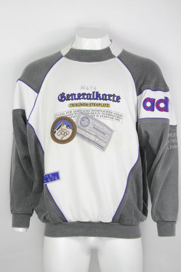 Vintage Rare Addias Olympics Garmisch Gerneralkarte Winter Olympics 1936 Sweatshirt - XL