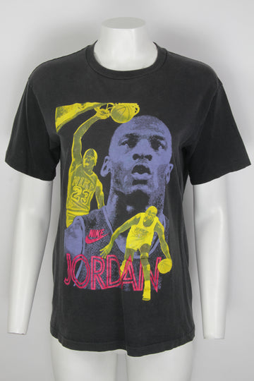 Vintage 90s Nike Jordan Gray Label Double Side Print Single Stitched T-shirt  - M