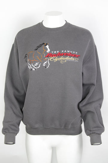 Vintage Budweiser Embroidered Sweatshirt  - M