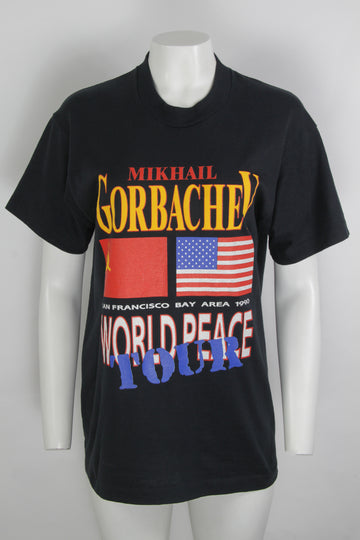 Vintage Single Stitch Mikhail Gorbachev World Peace Tour 1990 - L