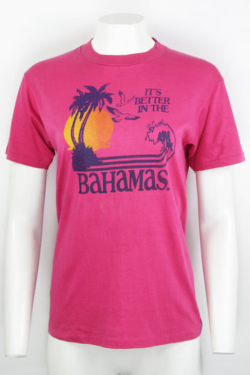 Vintage 80s 'Its Better In The Bahamas' Single Stitch T-shirt - M