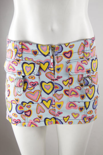 Vintage Love Heart Y2k Mini skirt  - S