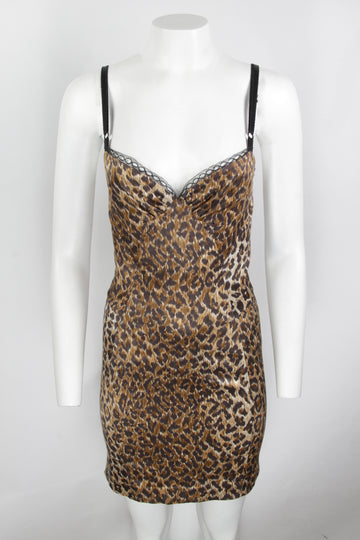 Vintage Y2k Dolce & Gabbana Leopard Print Slip - S