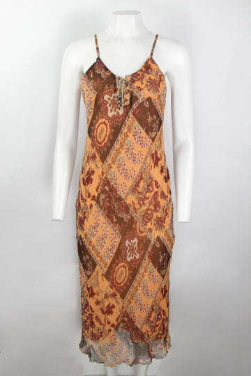 Vintage Y2k Spaghetti Strap Babylock Maxi Dress - S