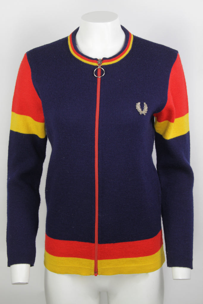 ★ FRIPIER_vintage_★ Vintage 70s Fred Perry Zip Ski Cardigan - M — Pop Boutique Online