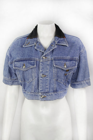 Vintage 90s Fiorucci Cropped Denim Jacket - M