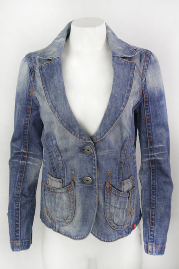 Vintage Y2k Denim Blazer - S/M